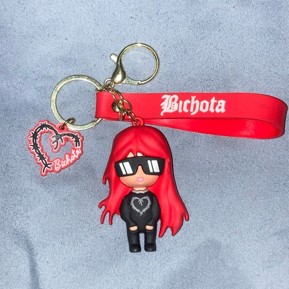 Accessories - Karol G Red and Black Bichota Keychain/Bag Charm